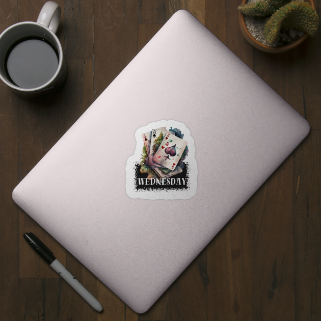 Sticker with days of the week Wednesday Alice in Wonderland by LaKoszulka